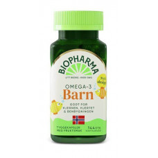 Биофарма омега 3 для детей (Biopharma Trippel omega 3 Barn) 144 капсулы с витаминами  Д, Е,К